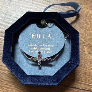 Milla Adjustable Bracelet with Multicolor Cubic Zirconia Cross